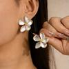 Fashion Exaggerated Irregular Geometric Hollowed-out Circle Spiral Flower Stud Earrings for Women Party Piercing Jewelry Gifts