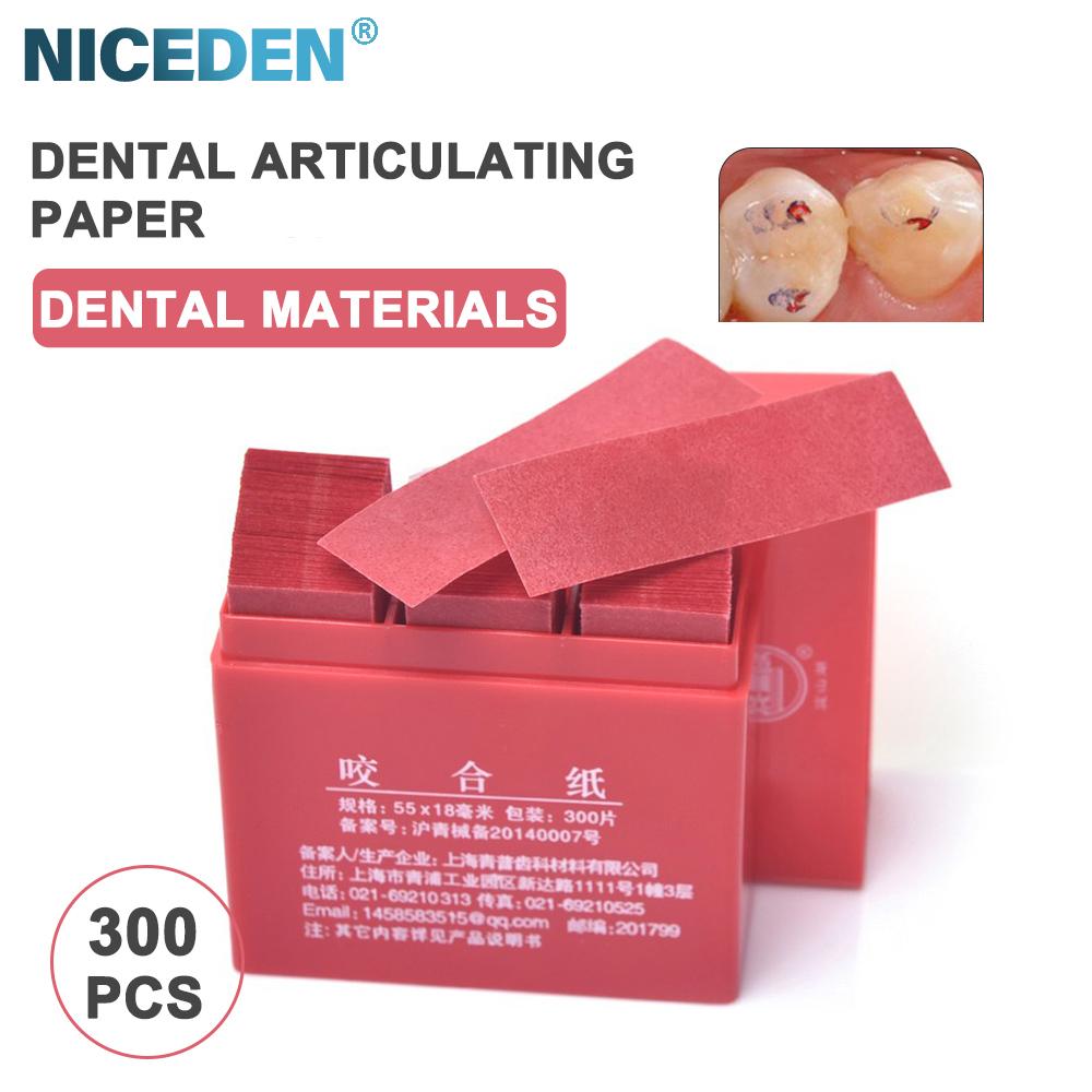 Niceden Medical 300 Sheets/Box Dental Articulating Paper Blue Strips Dental Lab Products Oral Dentist Material
