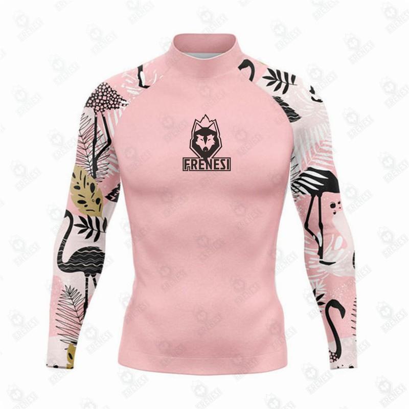 FRENESI Herren UPF 50 Langarm Rash Guard Surfen Tauchen Schwimmen UV-Schutz Schnelltrocknend Neoprenanzug Oberteil