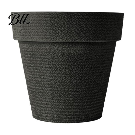 Large Resin Flower Pots for Indoor Plants Round Planter with Drainage Hole, 12 Inch Dia Stone-Look Sturdy Backyard Landscaping Pot, Modern Minimalist