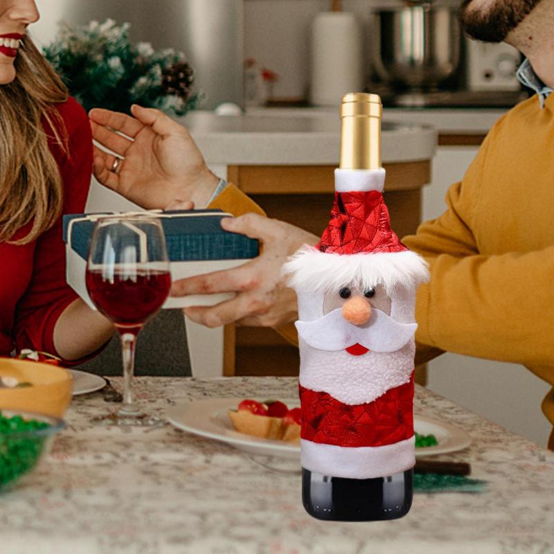 Wine Bottle Covers Christmas Wine Bottle Bag Christmas Decorations Bottle Dress Wine Accessory Wine Bottle Pouch Bottle Sleeve