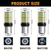 2pcs High Power Car LED Bulbs 1156 BA15S P21W BAU15S PY21W 1157 P21/5W T20 7440 W21W Canbus 144SMD Turn Signal Lamp Brake Reverse Tail Light 12V