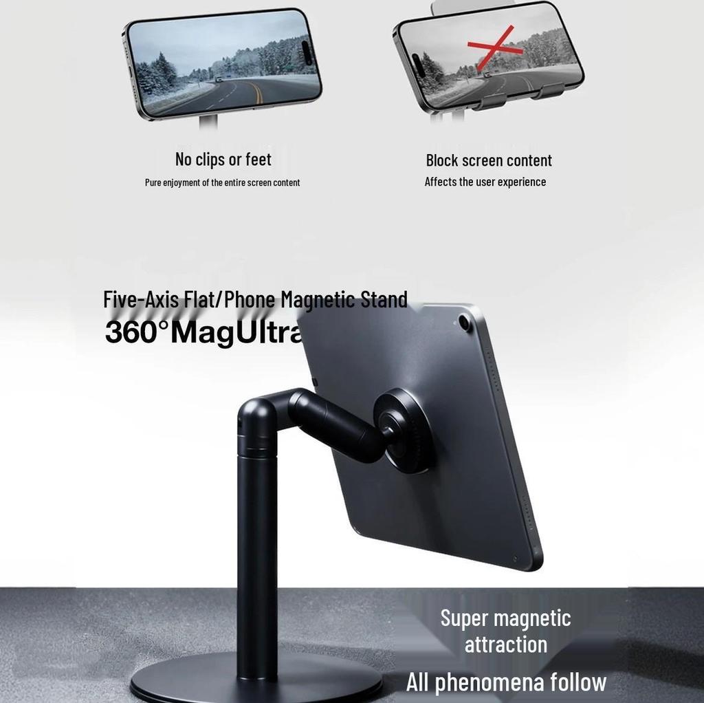 K83 Universal Multi-angle Magnetic Phone Holder for Live Streaming & Overhead Shots – Anti-shake, Telescopic, and Rotating Bracket