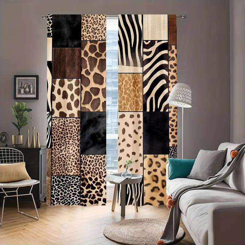 Wild animal leopard and zebra print curtains are suitable for home decoration in bedrooms and living rooms