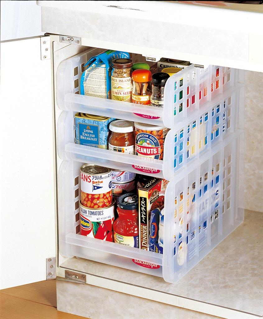 Squirrel Storage Tray Wide Deep Clear Stack Keeper Made In Japan WH260 W&W