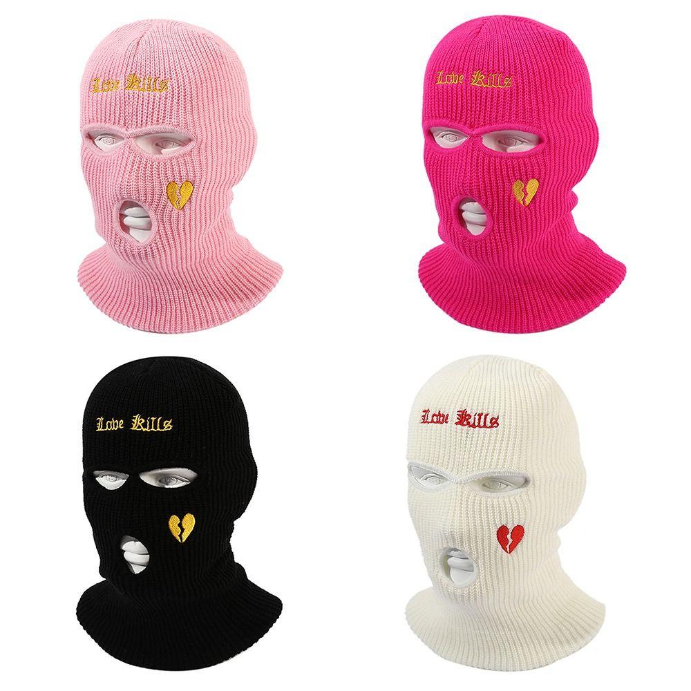 3 Hole Full Ski Mask Face Mask Warm Ear Protection Cover Hat Luxury Wool Knitted Hat  Men
