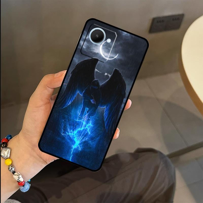 Wings Angel Devil Case For Realme C53 C55 C51 C25 C63 C61 C65 C67 C71 C75 GT6 GT7 Pro 11 12 13 14 15 Pro Plus