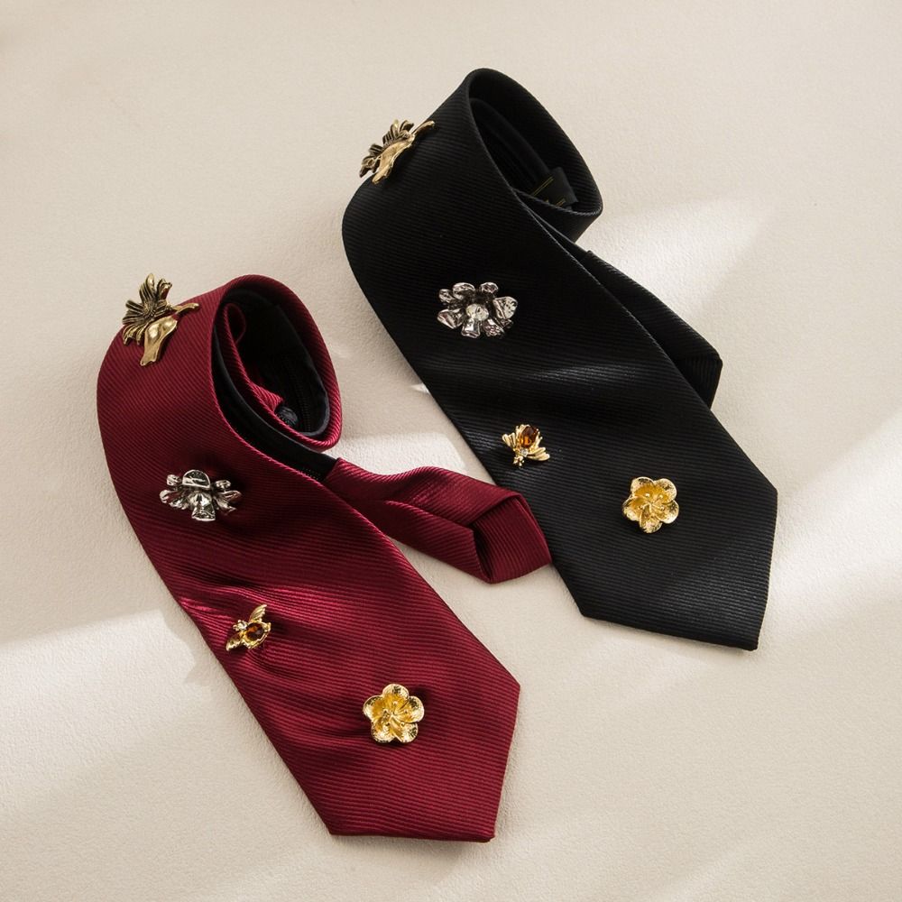Insect Flower Tie Korean Decoration Shirt Tie Clothing Decoration Rhinestone Necktie Daily