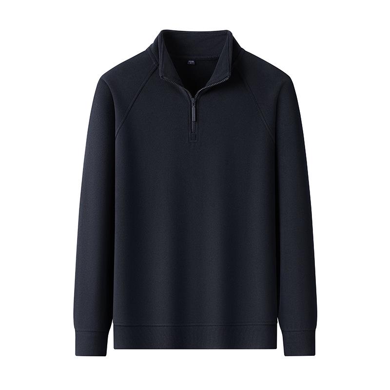 Men's Winter Coral Fleece Half-Zip Sweatshirt: Thick, Warm, Double-Sided Casual Base Layer