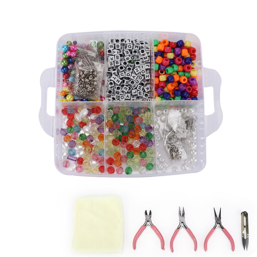 Kit de confecționare bijuterii 1170 buc Mărgele din oțel inoxidabil Sârmă Accesorii DIY Brățară Cercei