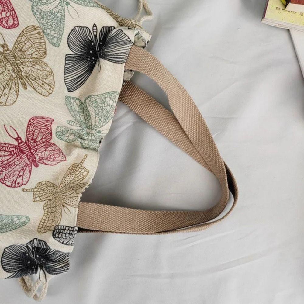 INS Japanese Style Lunch Bag Large Capacity Women's Tote Bag Drawstring Canvas Handbag  Work