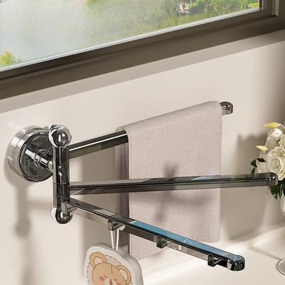 Suction Cup Kitchen Cleaning Rack, Wall-mounted Multi-pole Rotating Storage Rack, Household Multi-functional Cloth Draining Rack