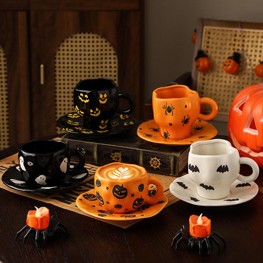 320ml Halloween Themed Ceramic Mug Spooky Novelty Coffee Cup for Wine Beer Tea Collectors Teachers Office Home Decor Fall Gift