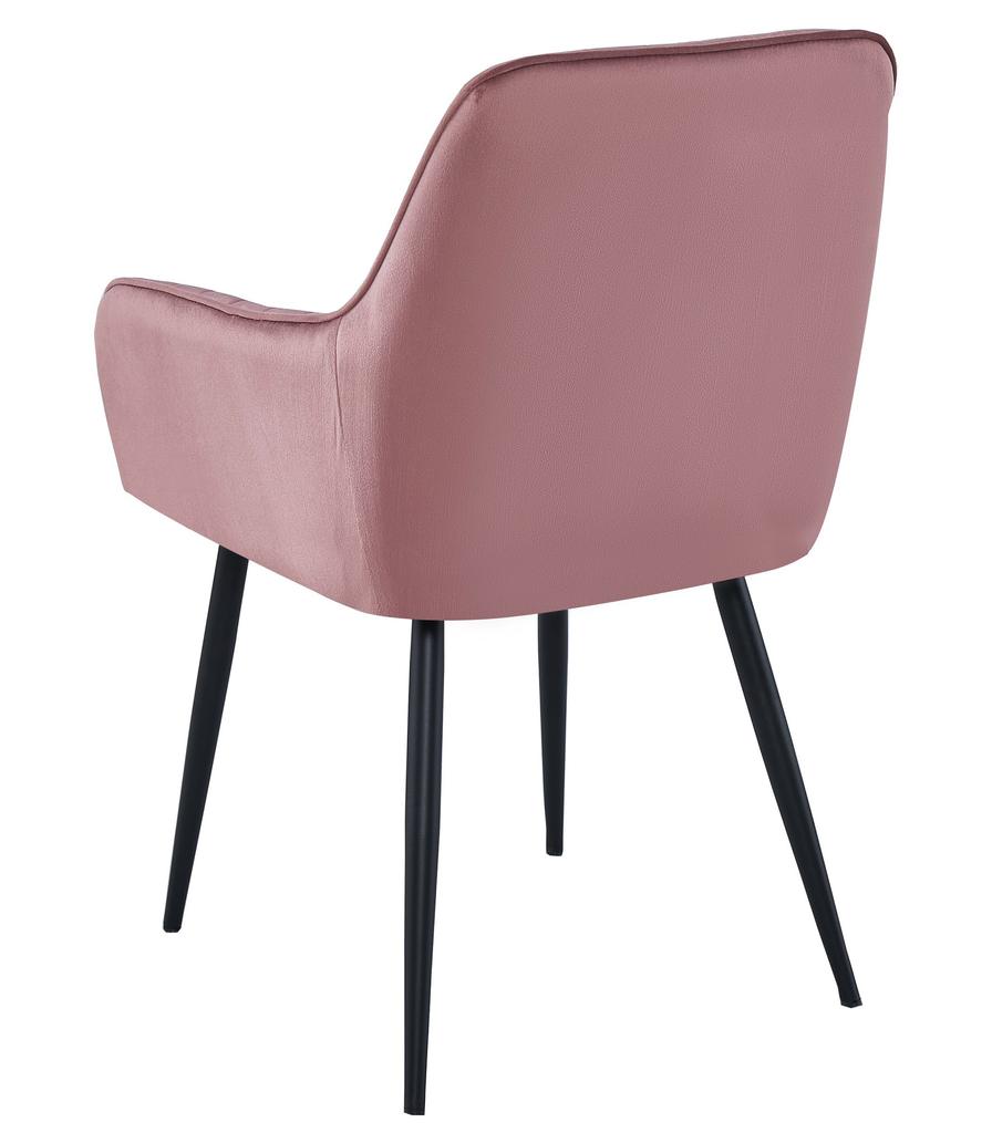 SOLDEN Chair - Pink Velvet / Black Legs X 1