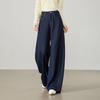 ESE-Y Women's High-Waist Wide-Leg Faux-Denim Pants