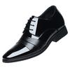Business dress pointed men's leather shoes genuine leather British inner height-increasing paint bright leather Korean version trendy shoes casual men