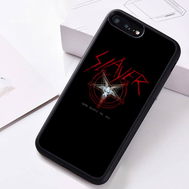 Slayer Heavy Metal Rockband Telefonfodral Gummi för iPhone 12 pro max mini 11 pro XS MAX 8 7 6 6S Plus X 5S SE 2020 XR fodral