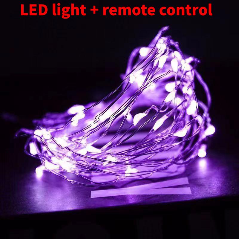 

String Wire Copper Fairy Light With Remote Control For Christmas Festivities Purple,3m(30LED)