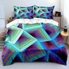 Colorful Geometric Overlapping Design Print Bedding Set 1 Duvet Cover 2 Pillowcases for Adult and Children Luxury Gift Full Size