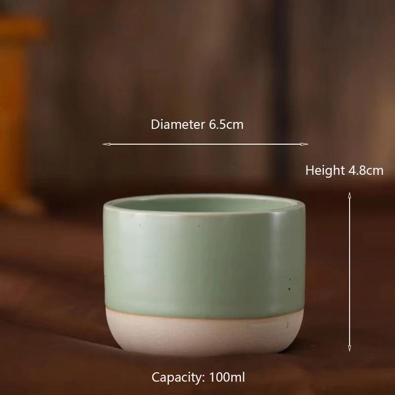 

100/180/230ml Ceramic Cup Vintage Coarse Pottery Coffee Cup Japanese-style Cafes Drinkware for Espresso Cappuccino Kung Fu Tea