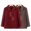 Middle-aged Mother Autumn and Winter Coat Fleece Thickened Mink Coat the Elderly Women's Clothing Grandma Tang Clothing Woolen Top