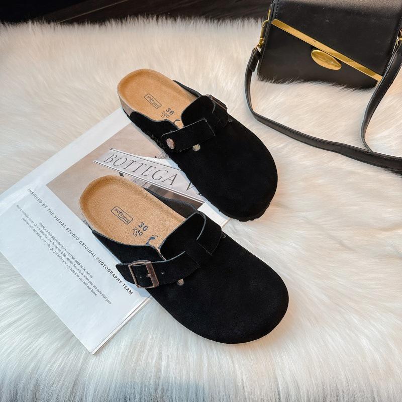 Birkenstock Women's Genuine Leather Closed Toe Summer Slip-On Slippers, 2025 New Thick Soft Sole