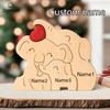 Elephant Family Wooden Art Puzzle DIY Cute Family Member Elephant Puzzle Tabletop Decoration Mother's Day Father's Gift Warm Gif