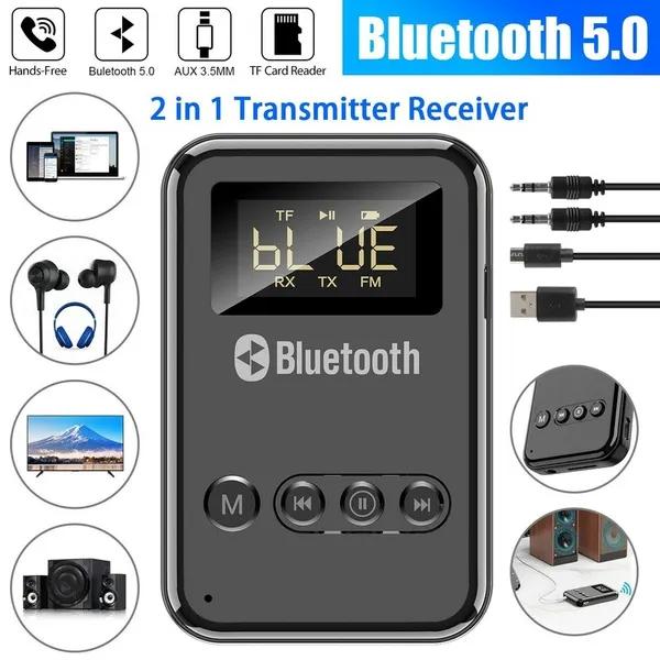 Newest USB Bluetooth 5.0 Transmitter Receiver 4 In 1 Wireless Audio 3.5mm Aux Car Adapter
