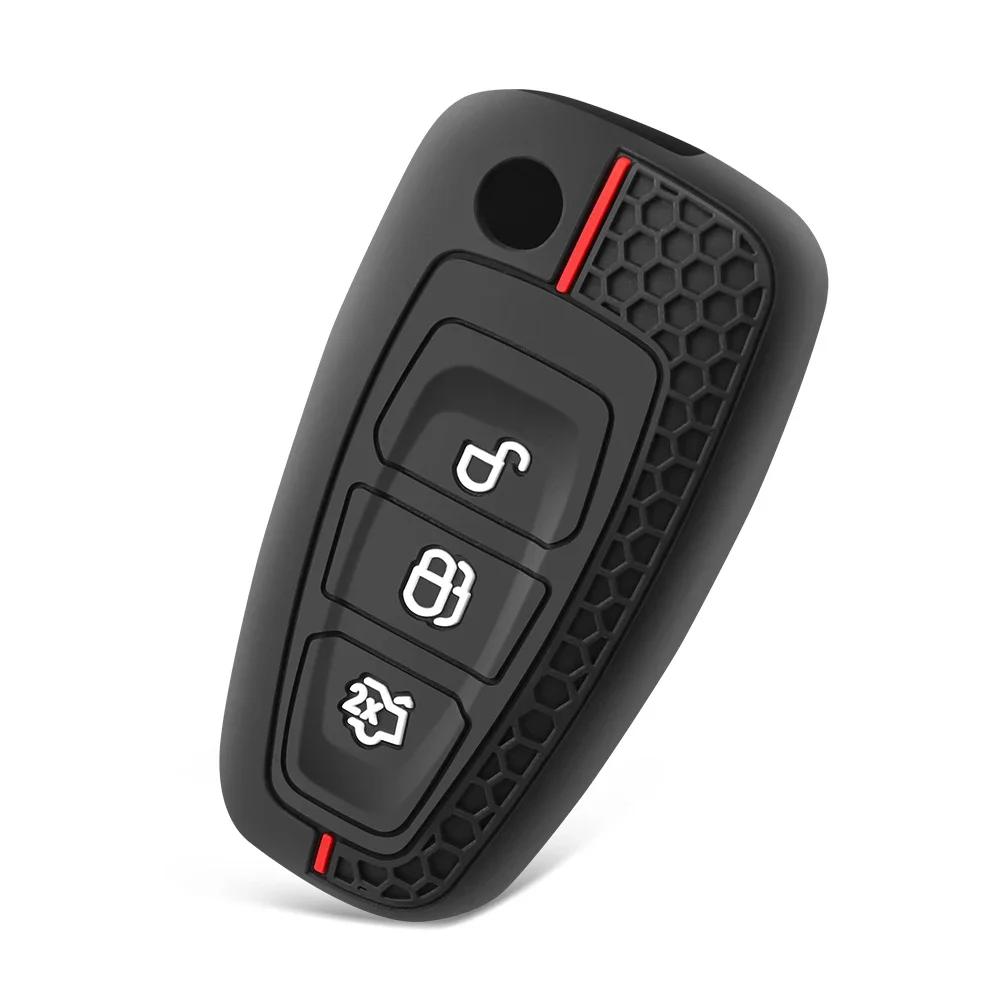 3 Button Silicone Car Remote Key Fob Cover Case For Ford Ranger C-Max S-Max Focus Galaxy Mondeo Transit Tourneo Custom