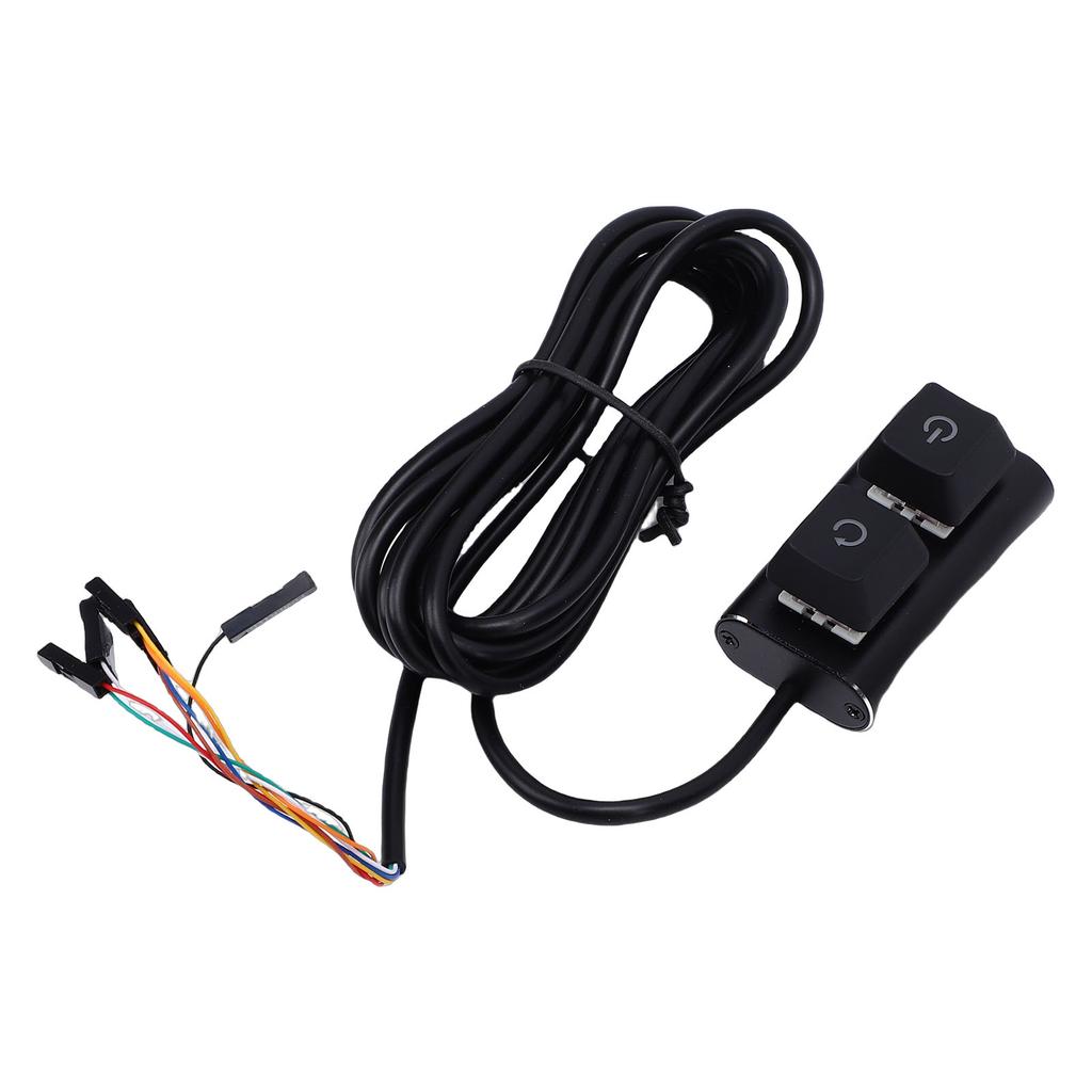 Desktop Computer Power Switch External PC Power Button Extension Cable with On Off Reset Switch for Computer Motherboard
