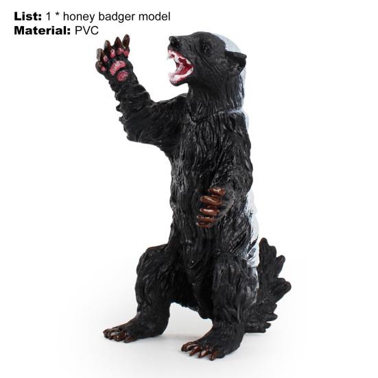 Honey Badger Figurine Realistic Simulation Wild Animal PVC Miniature Honey Badger Educational Toy for Kids