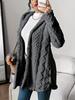 [Cozy Winter Cardigan] Warm & Cozy Women's Winter Plush Diamond-Patterned Hooded Cardigan | Longline Loose Fit Open Front Long Sleeve Coat