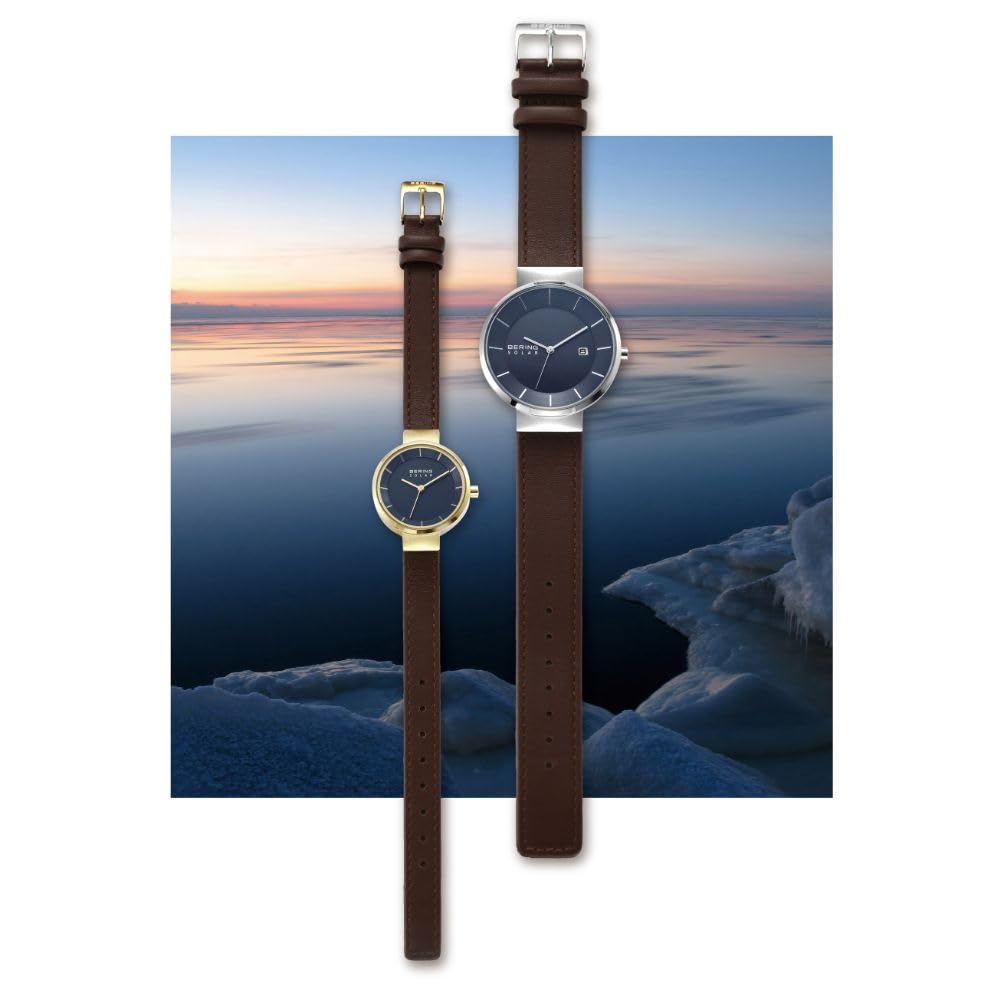 BERING Solar Navy Scandinavian Women's Watch, Blue, 14627-537, Design, Denmark, Simple, Cute, Scratch-Resistant, Crack-Resistant