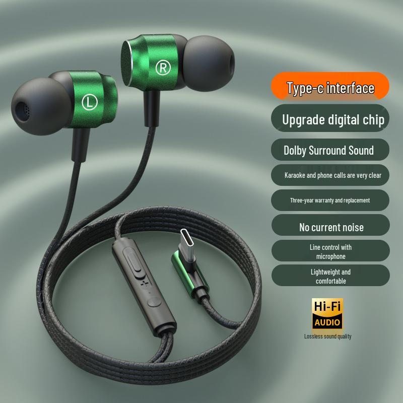 In-Ear Type-C Noise-Canceling Headphones for Huawei & Oppo