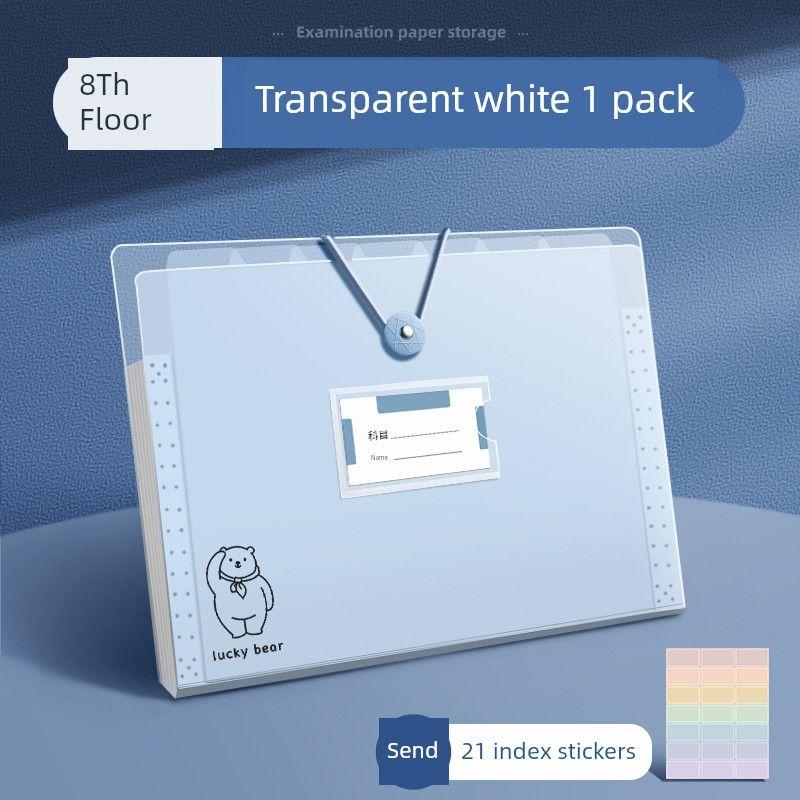 Pupils Transparent Insert Test Paper Organize Fantastic Middle School Students Book Clip Classification Cartoon Folder Paper Info Booklet Buggy Bag