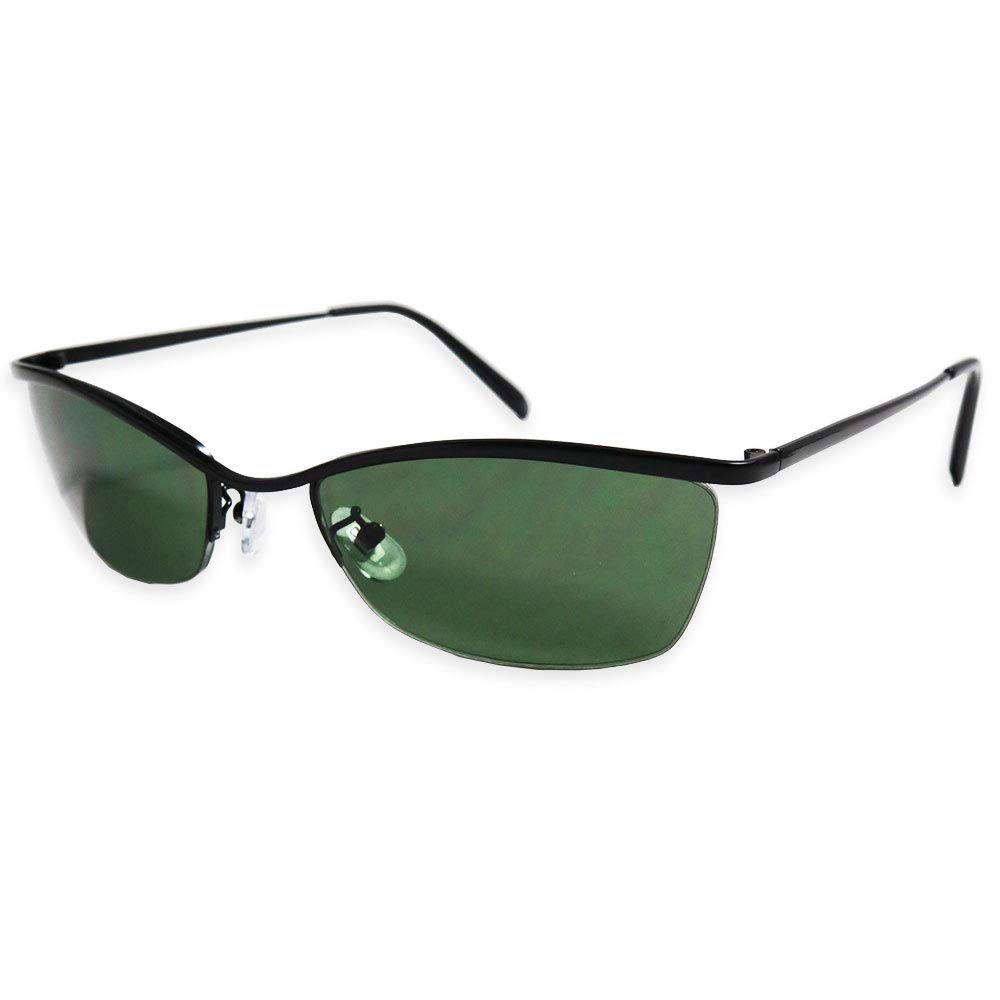 

Strong Half Rim Frame Sunglasses Square Choy Yankee Sunglasses Oraora Metal Frame [Quintet] Men s Women s 09-2165 (Matte Black/Green Gray)