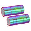 3/12Rolls 15mmx5m Metalized Tape Self Adhesive Holographic Foil Mirror Metallic Masking Sticker Tapes for DIY Art Craft Wrapping