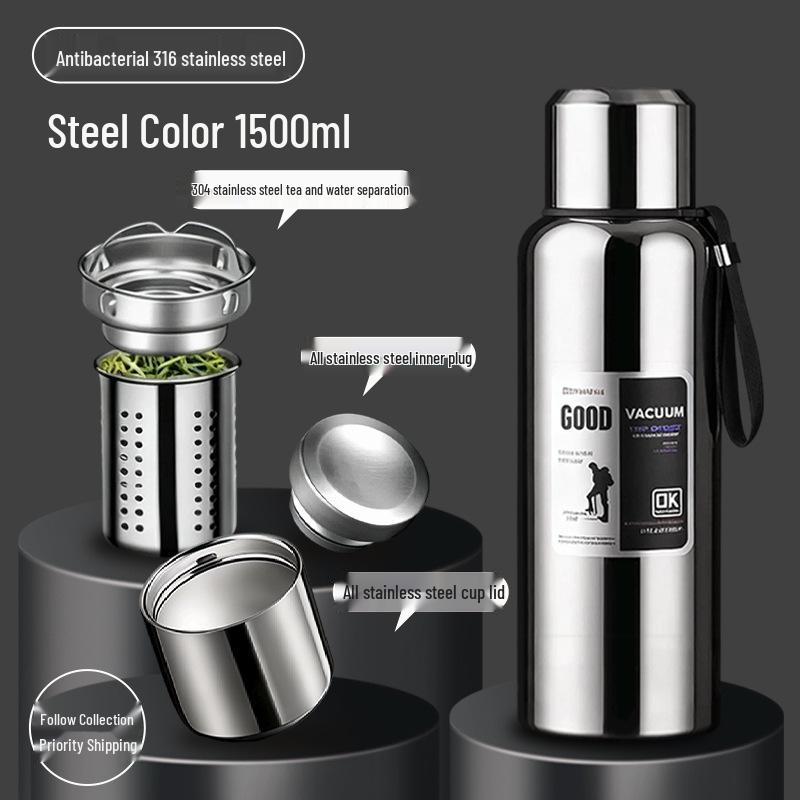 316 Stainless Steel Tea Infuser Thermos - Large Capacity Water Bottle