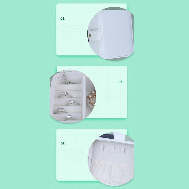 Mini Jewelry Organizers Soft PU Material Jewelry Storage Organizers Jewelry Storage Box Drawers Jewelry Box for Earrings