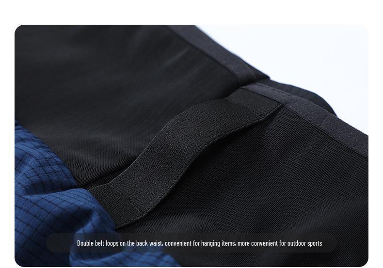 Men's Double-Layer Outdoor Multi-Pocket Fitness Shorts