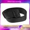 4.0cm Black Woven Nylon Inner Belt with Alloy Buckle