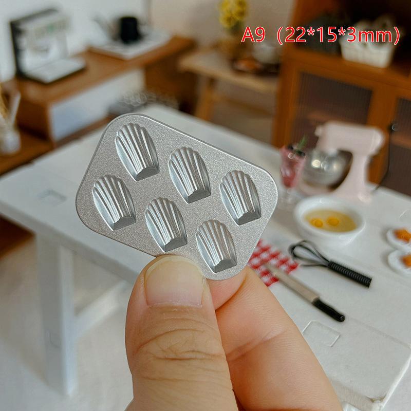 1:6/1:12 Scale Miniature Dollhouse Mini Pastry Biscuit Cookie Cake Bread Silver Mold Diy Food Play Silicone Mold Accessories