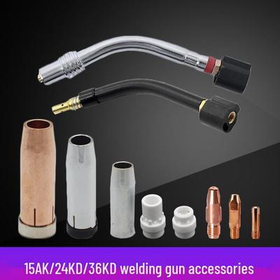 Binzel MIG Welding Torch Accessories: Copper Gooseneck, Contact Tip, Connecting Rod, Protective Sleeve (15AK, 24KD, 36KD Models)