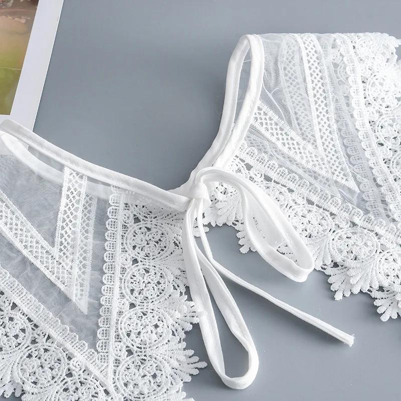 Perfect Match Lace Hollow Out Fake Collars For Women Floral Embroidered Detachable Collar Female Removable Cotton Polyester False Collar