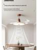 2025 Cream Wabi-Sabi Mid-Century Ceiling Fan Light, Silent High Airflow for Living Rooms & Restaurants