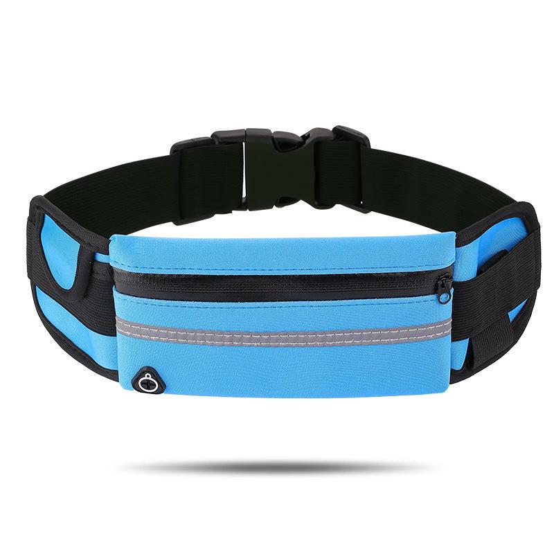 

Unisex Waterproof Fitness Waist Pack with Bottle Holder & Phone Storage for Running and Cycling синий
