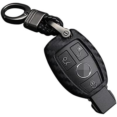 Soft Silicone Rubber Carbon Fiber Texture Cover Protector For Mercedes-Benz Fob Car Key Fob Case For Mercedes A C E S Class GLK CLA GLA GLC GLE CLS S