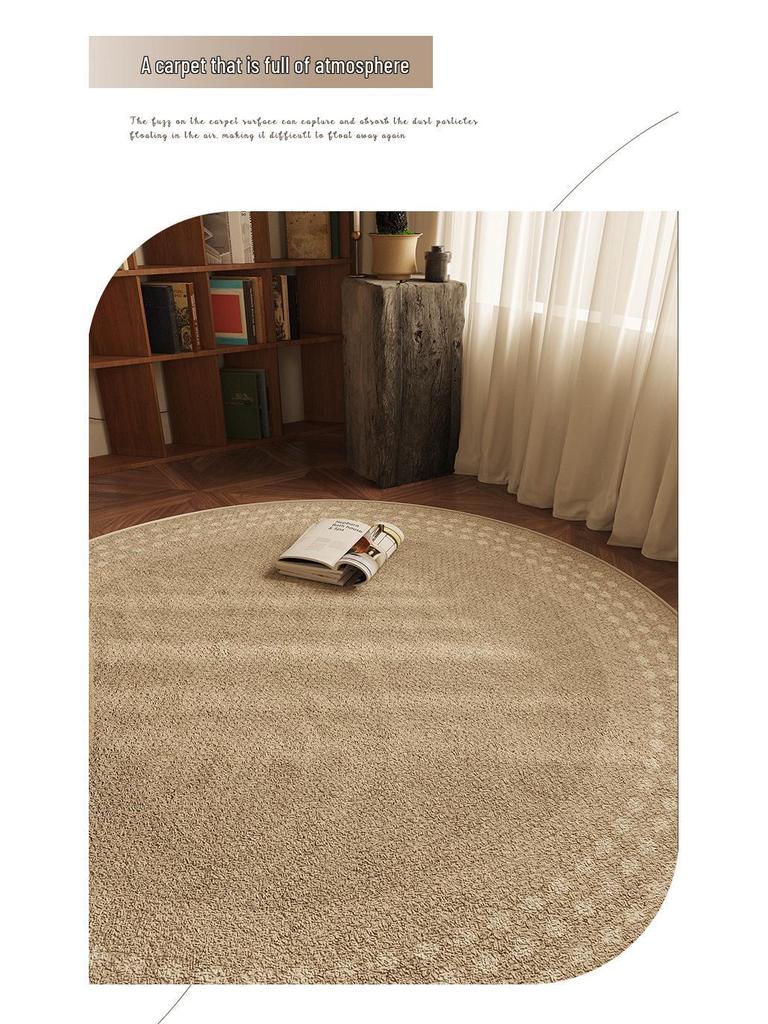 Round Flannel Modern Rug for Living Room, Study, or Bedroom - Perfect for Sofa, Coffee Table, Chair Pad, or Bedside Mat