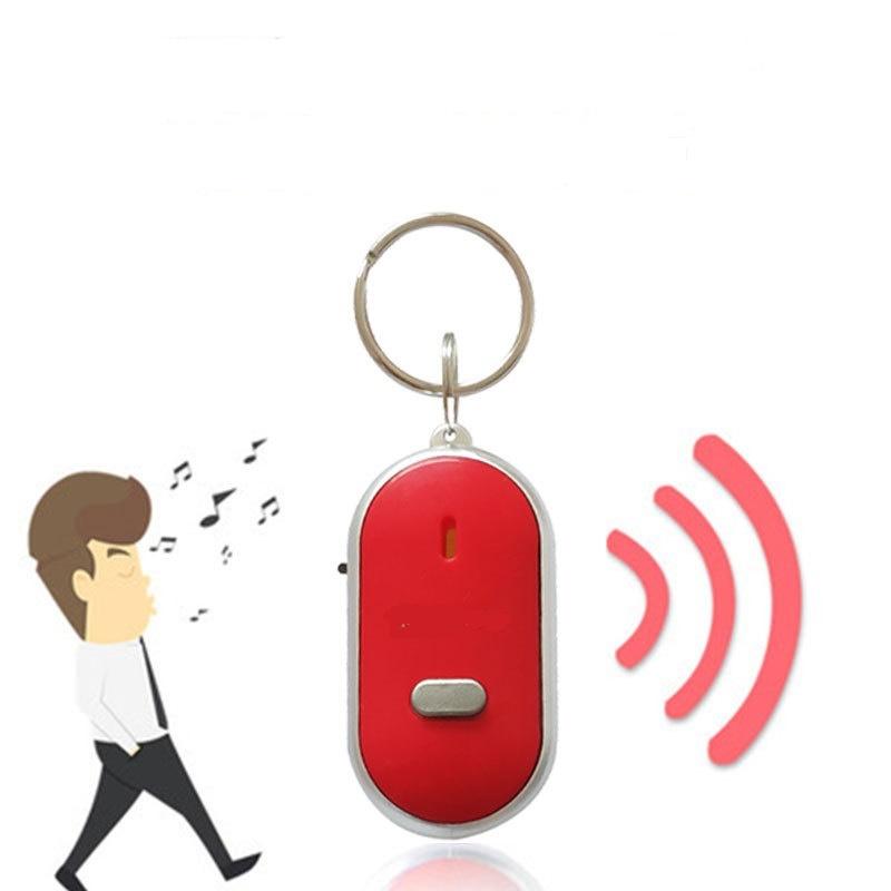 Anti-lost LED Key Locator Key Chain Whistle Audio Induction Wireless GPS Locator Key Anti-lost Device with Flashlight