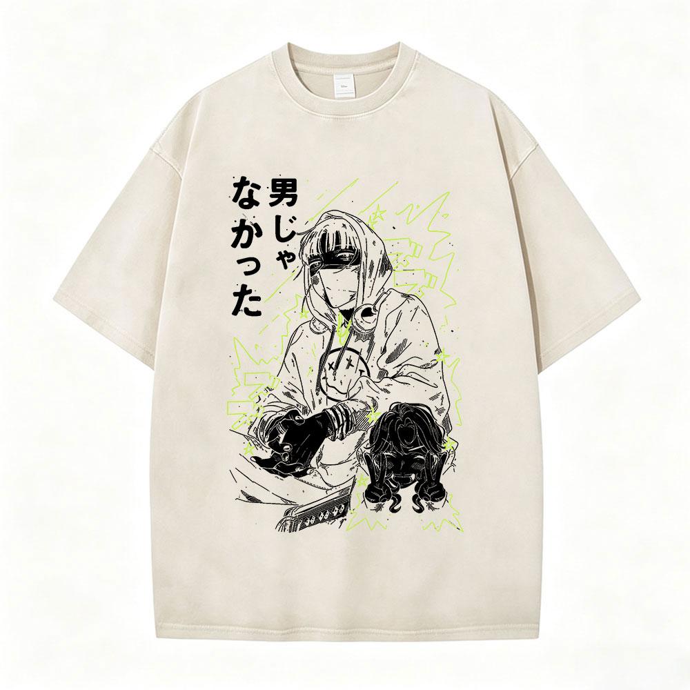 Vintage Washed The Guy She Was Interested in Wasnt A Guy At All T Shirt Men Women Clothing Harajuku Oversized Casual Tshirt